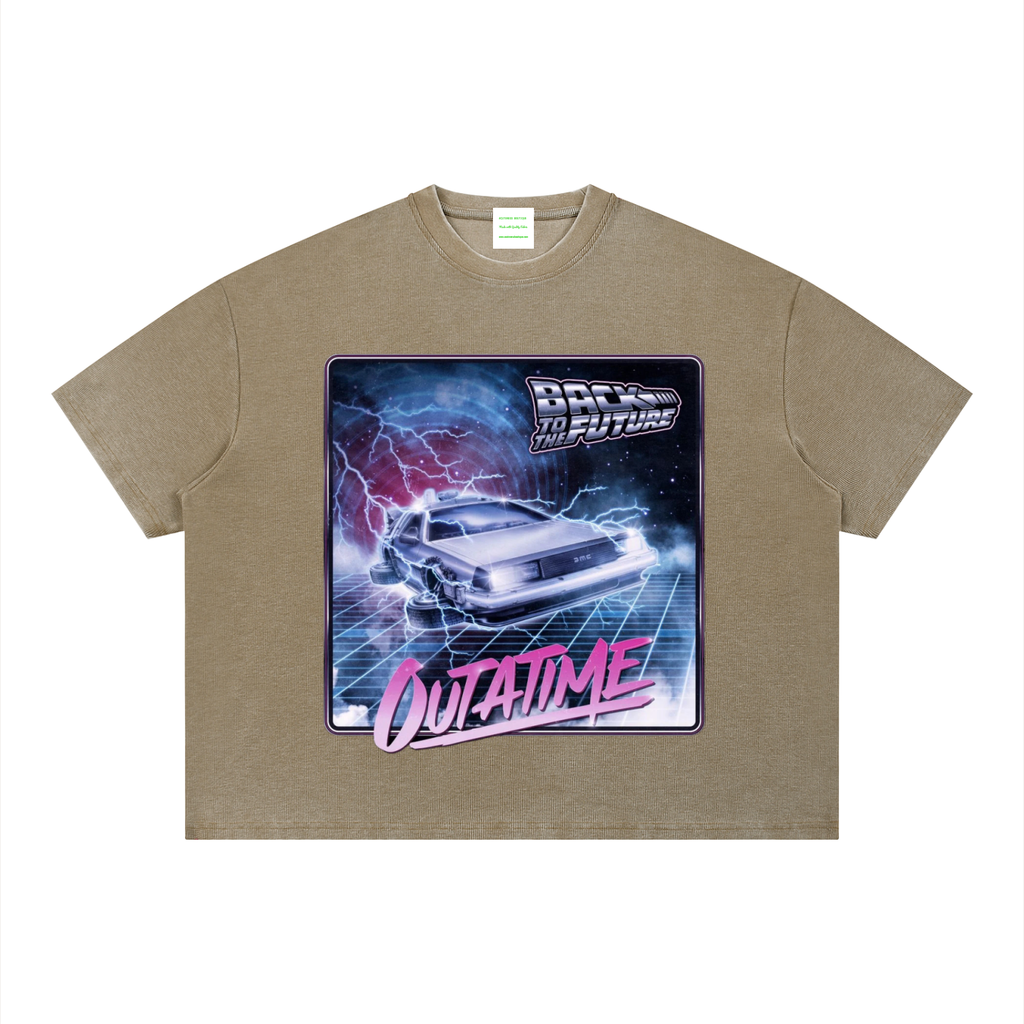 Unisex Vintage Wash Sunfade Boxy Waffle T-Shirt