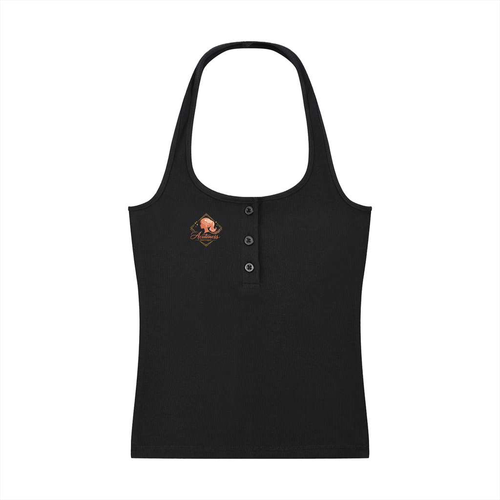 Women's Ribbed Henley Tank Top