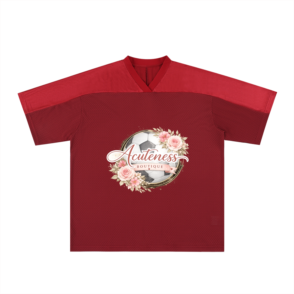 Oversized Mesh V-Neck Soccer Jersey