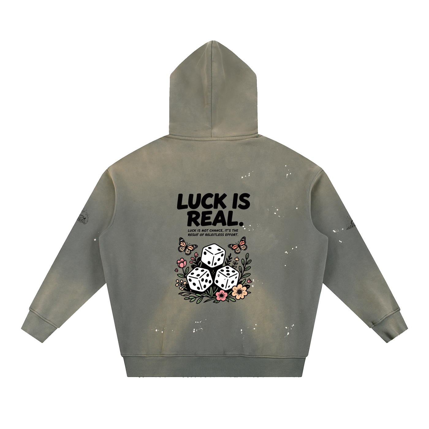 Vintage Washed Frayed Fleece Hoodie