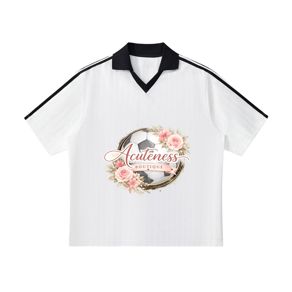 Contrast Collar Striped Soccer Jersey