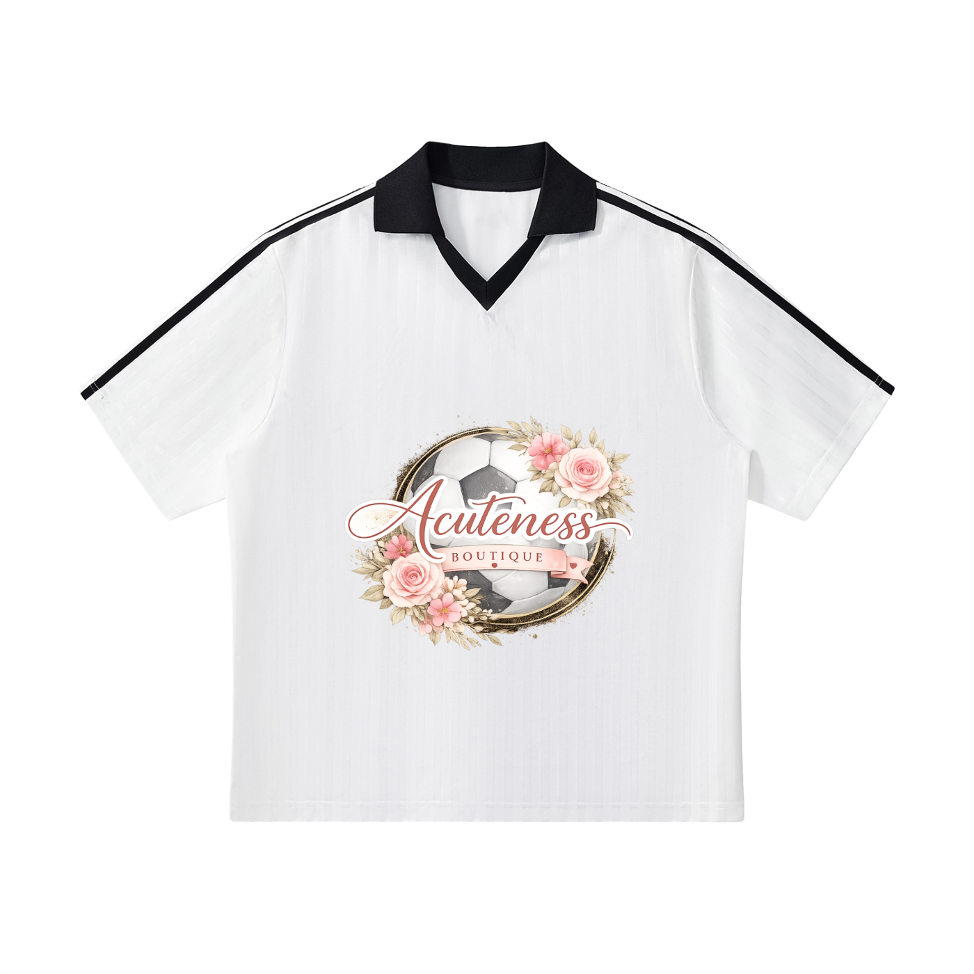 Contrast Collar Striped Soccer Jersey