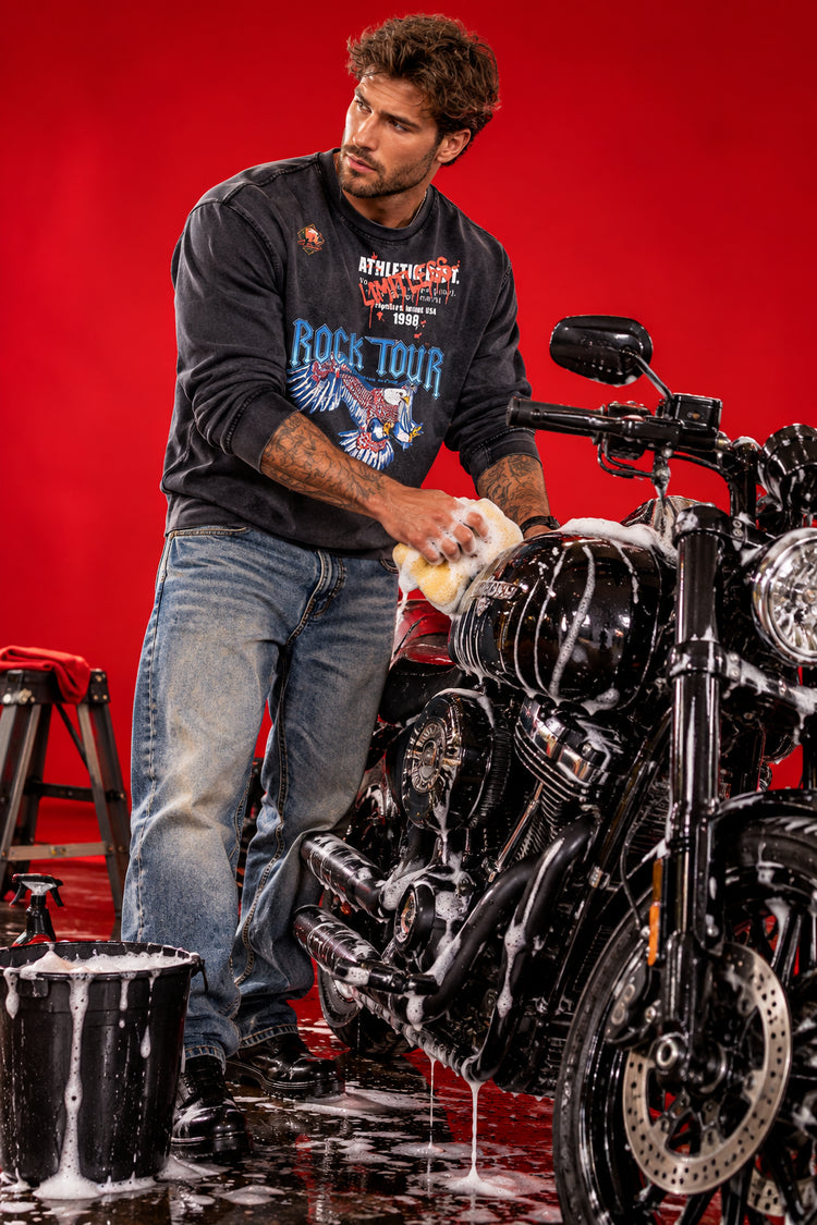 Snow Washed Frayed Edge T-Shirt