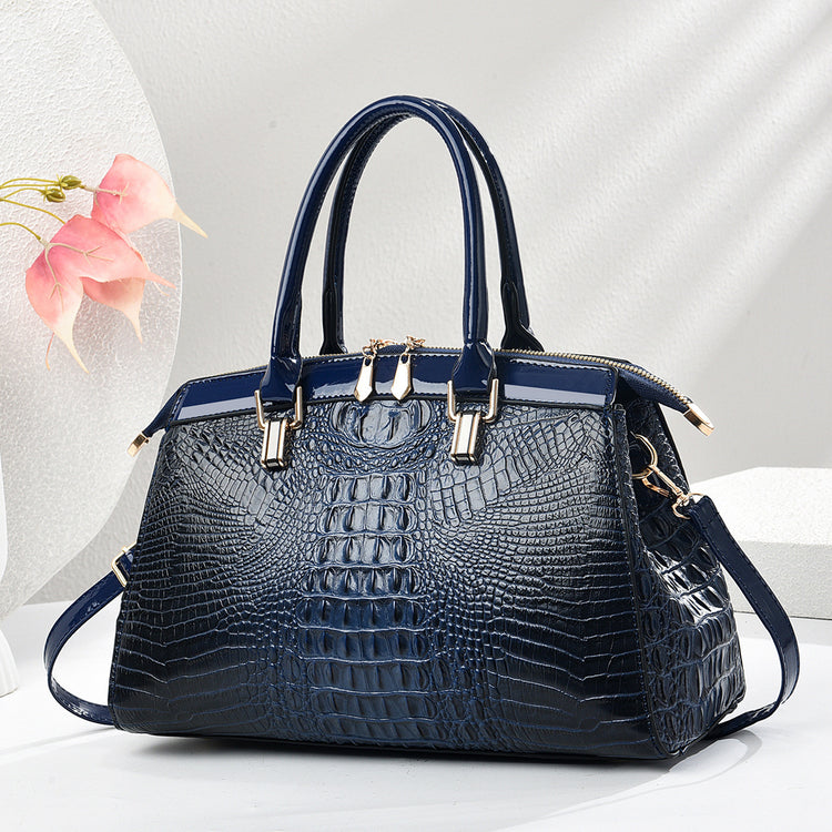 Patent Leather Large-Capacity Commuter Handbag European And American Style