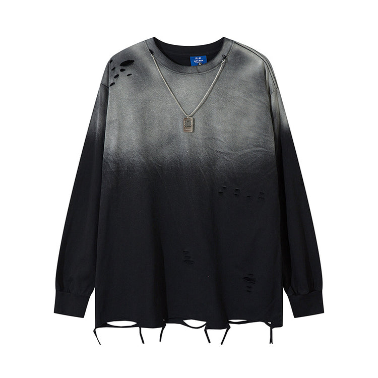 Tie-dye Gradient Long-Sleeve T-Shirt For Men