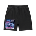 Unisex Vintage Wash Sunfade Waffle Raw Hem Shorts
