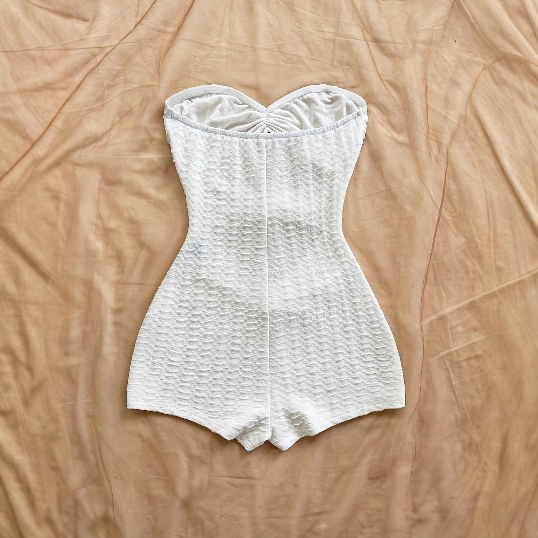 Knitted Texture Metallic Texture Slim Jumpsuit