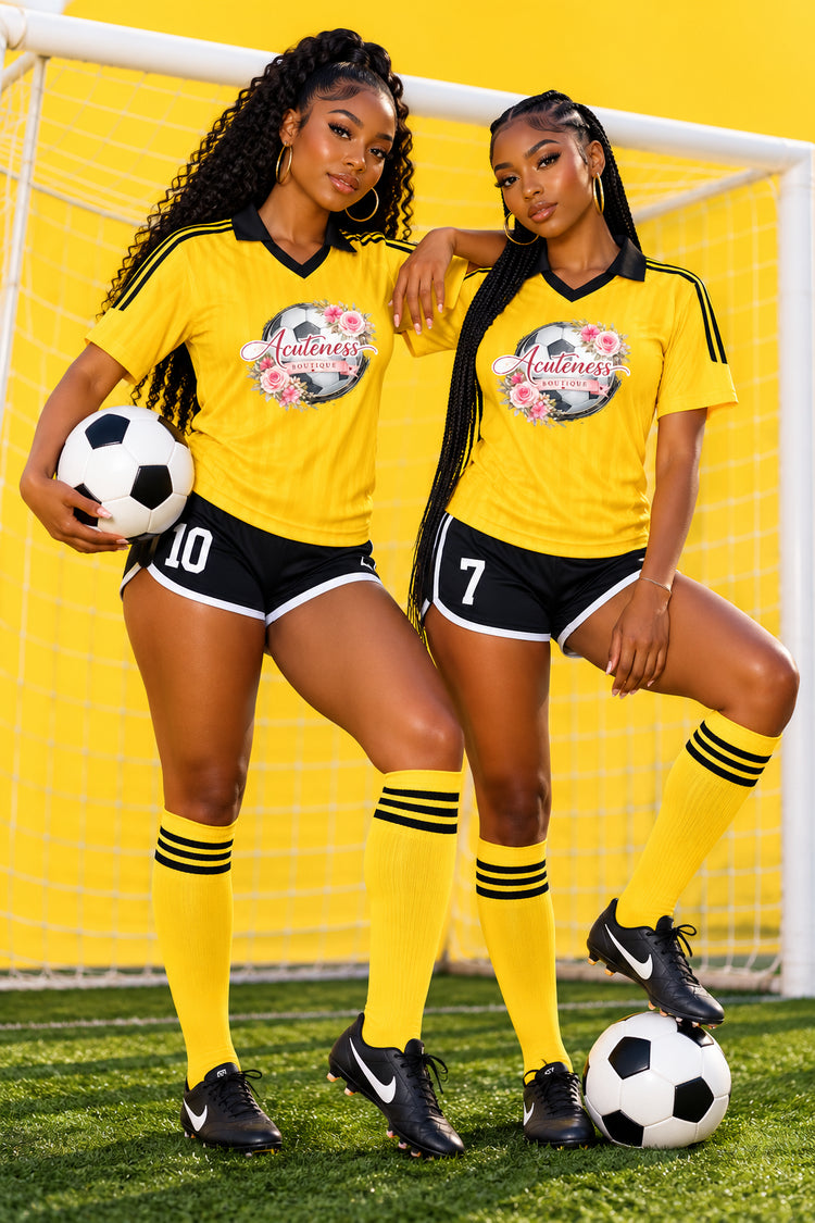 Contrast Collar Striped Soccer Jersey