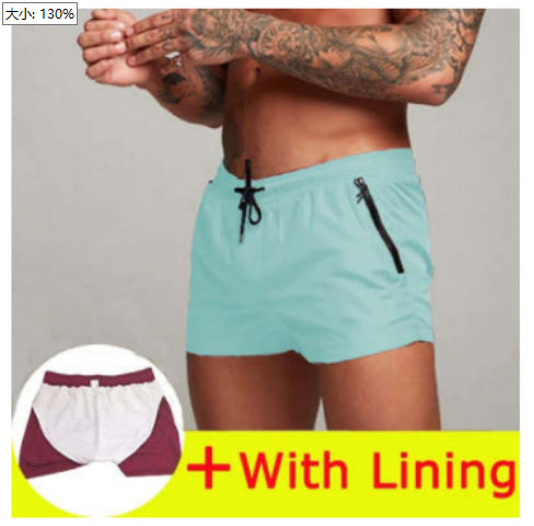 Micro-Elastic Solid Color Sports Summer Beach Casual Knitted Thin Gray Straight-Leg Shorts