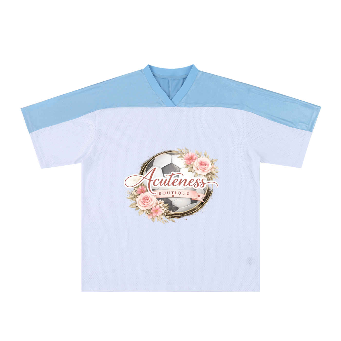 Oversized Mesh V-Neck Soccer Jersey