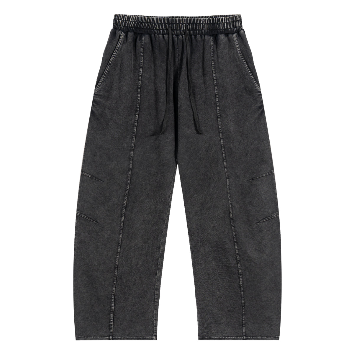 Snow Wash Drawstring Cotton Pants