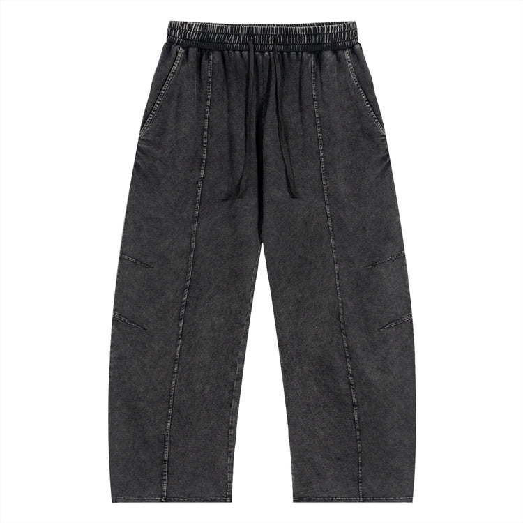 Snow Wash Drawstring Cotton Pants