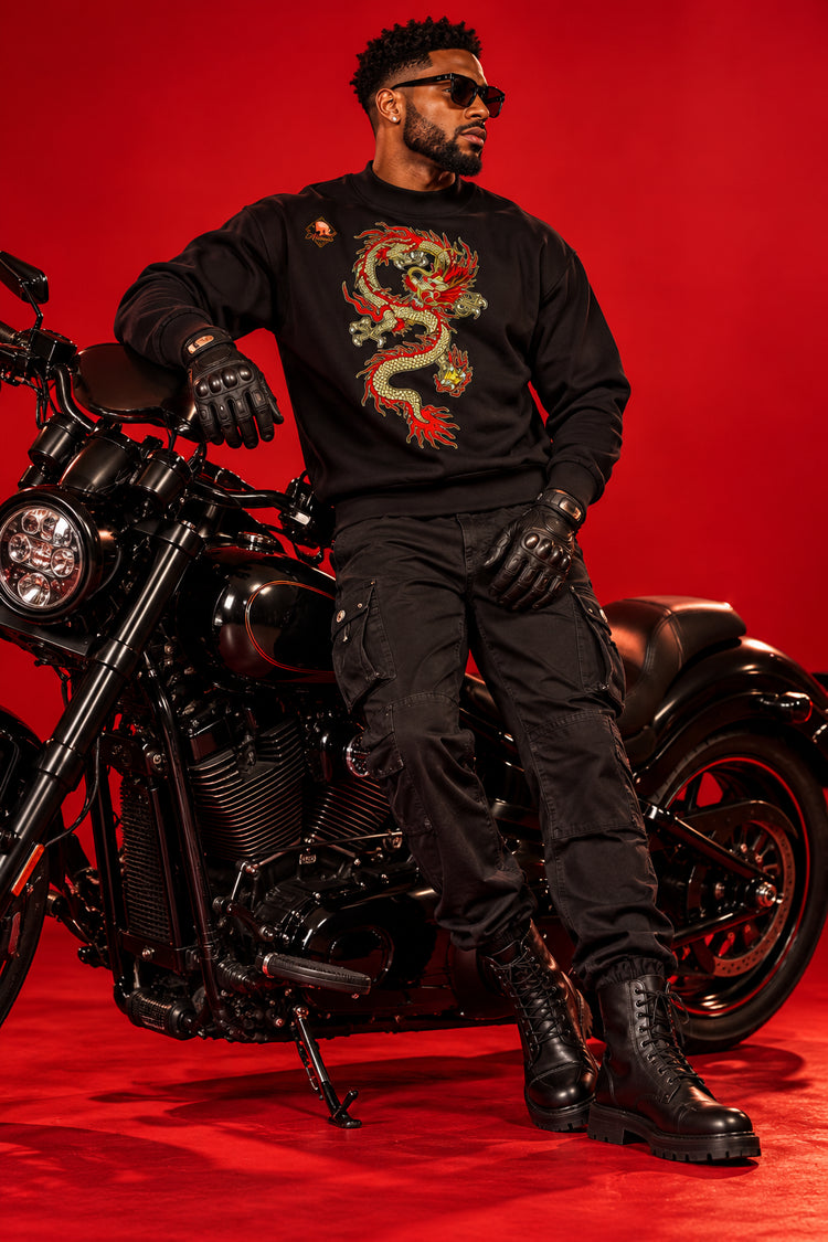 Essential Fleece Mock-Neck Crew Sweatshirt