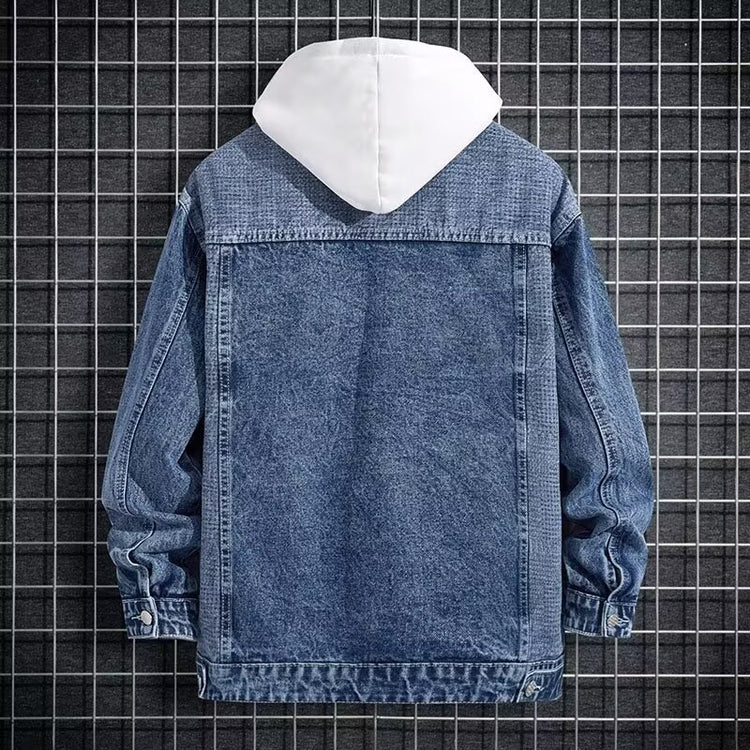 Spring New Arrival Mens Workwear Hooded Denim Jacket Coats