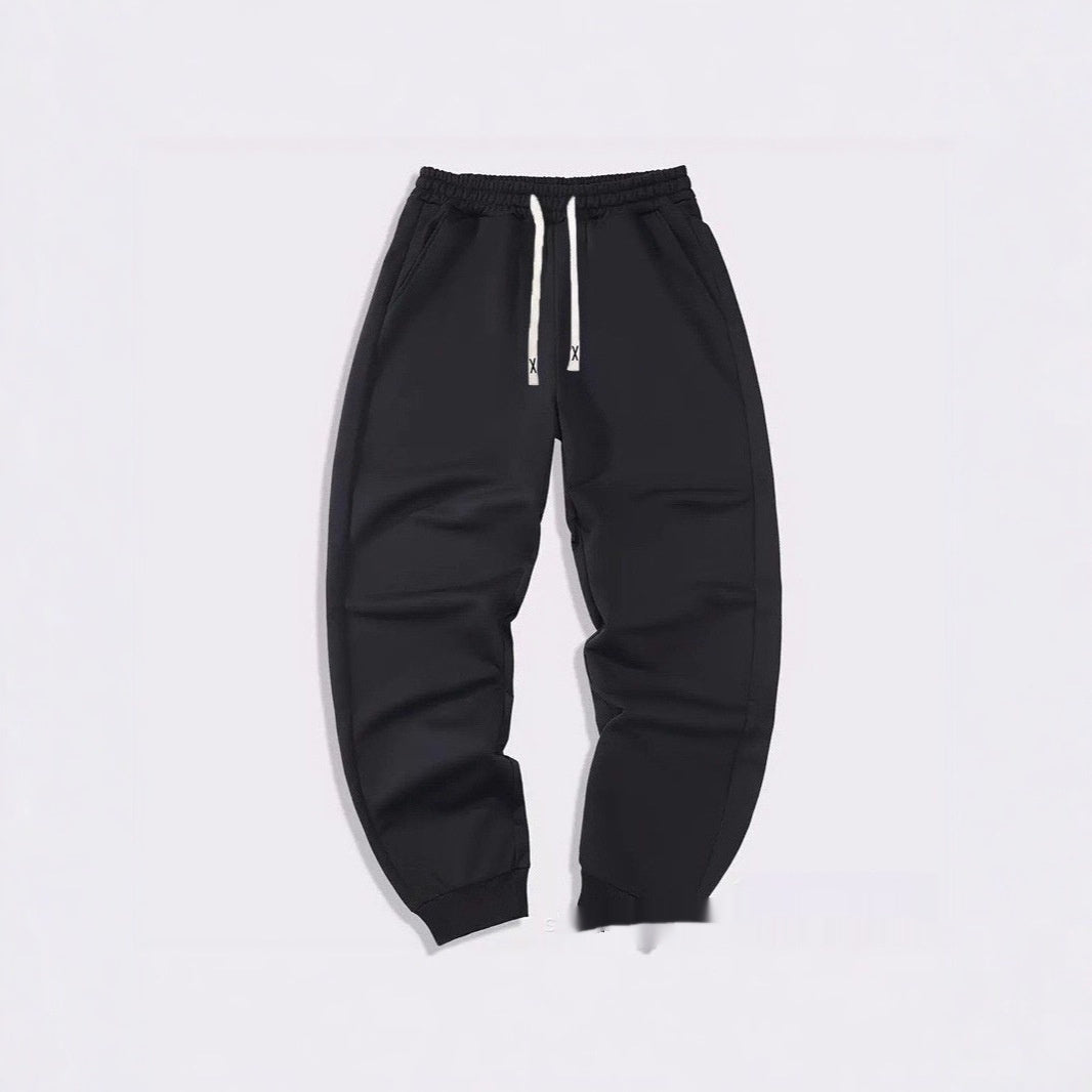 Casual Drawstring Ribbed Sweatpants Men's Pants