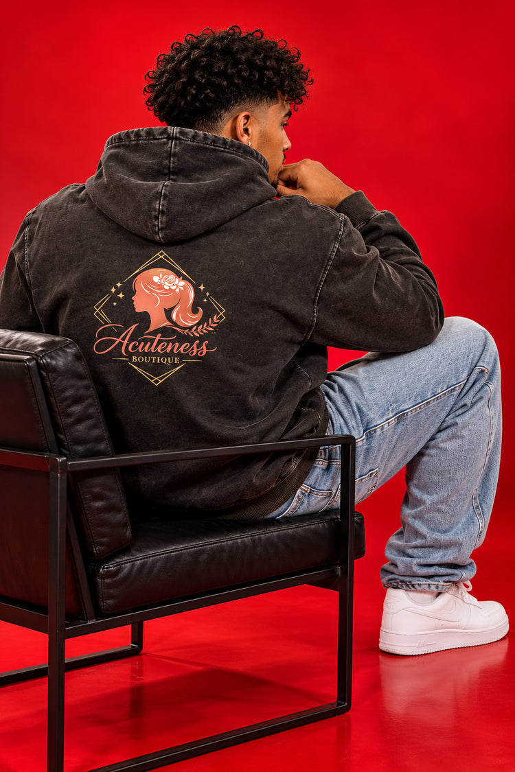 Vintage Washed Frayed-Hem Hoodie