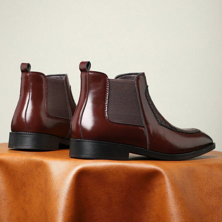 Business Casual Mid-top Retro Men's Pointed Versatile Martin Boots