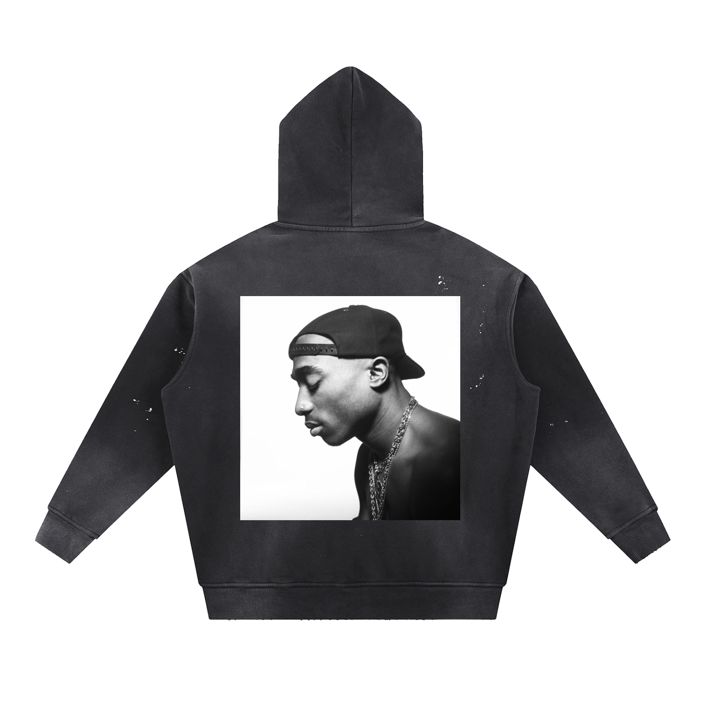 Vintage Washed Frayed Fleece Hoodie