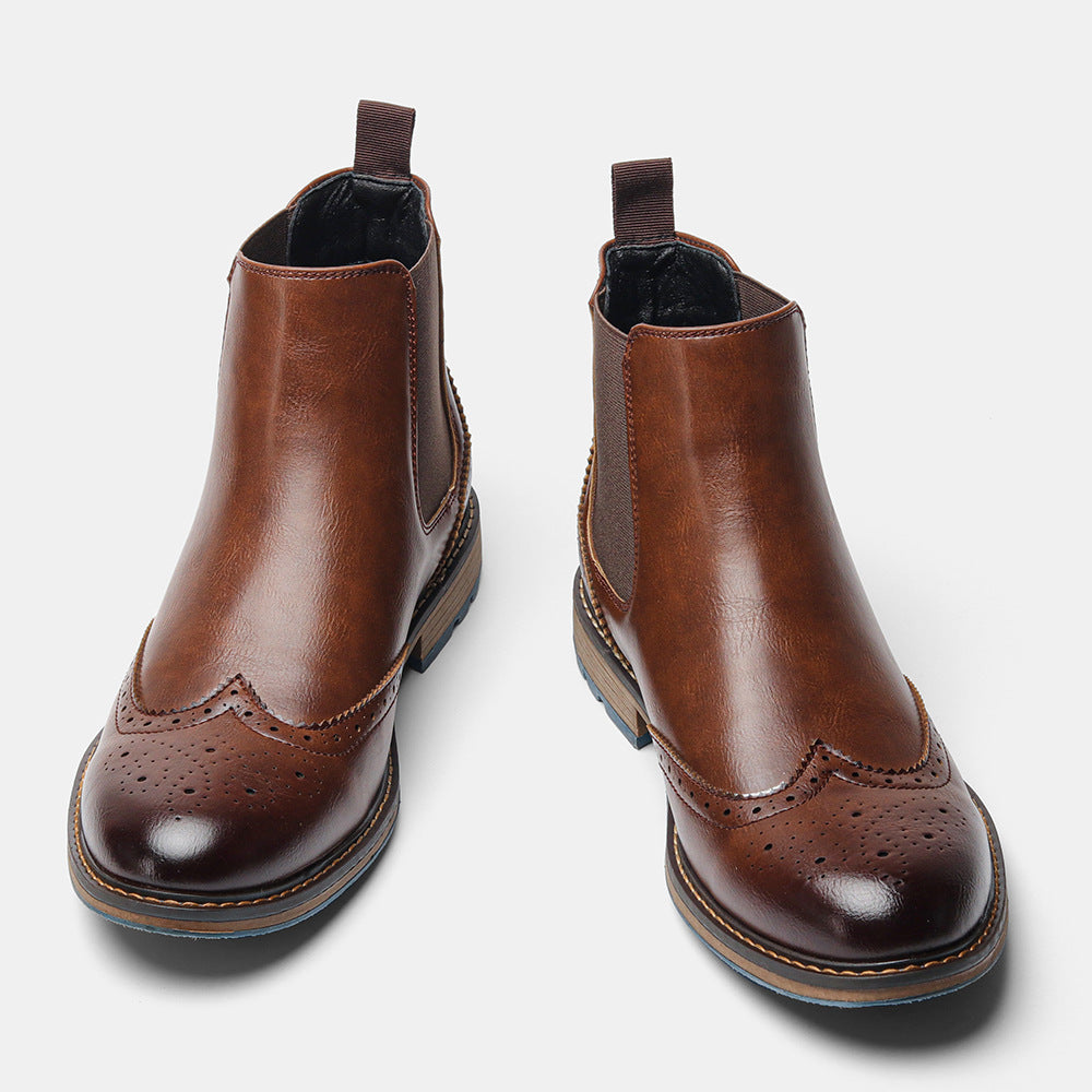 Mid-top Carved Casual Men's Shoes Brogue Retro
