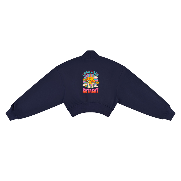 Women's Crop Mock Neck Sweatshirt