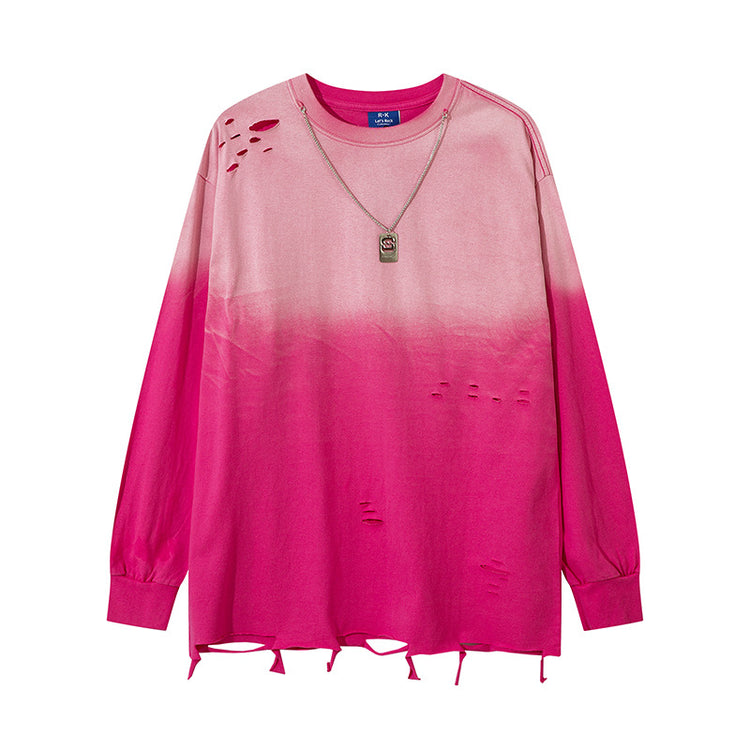 Tie-dye Gradient Long-Sleeve T-Shirt For Men