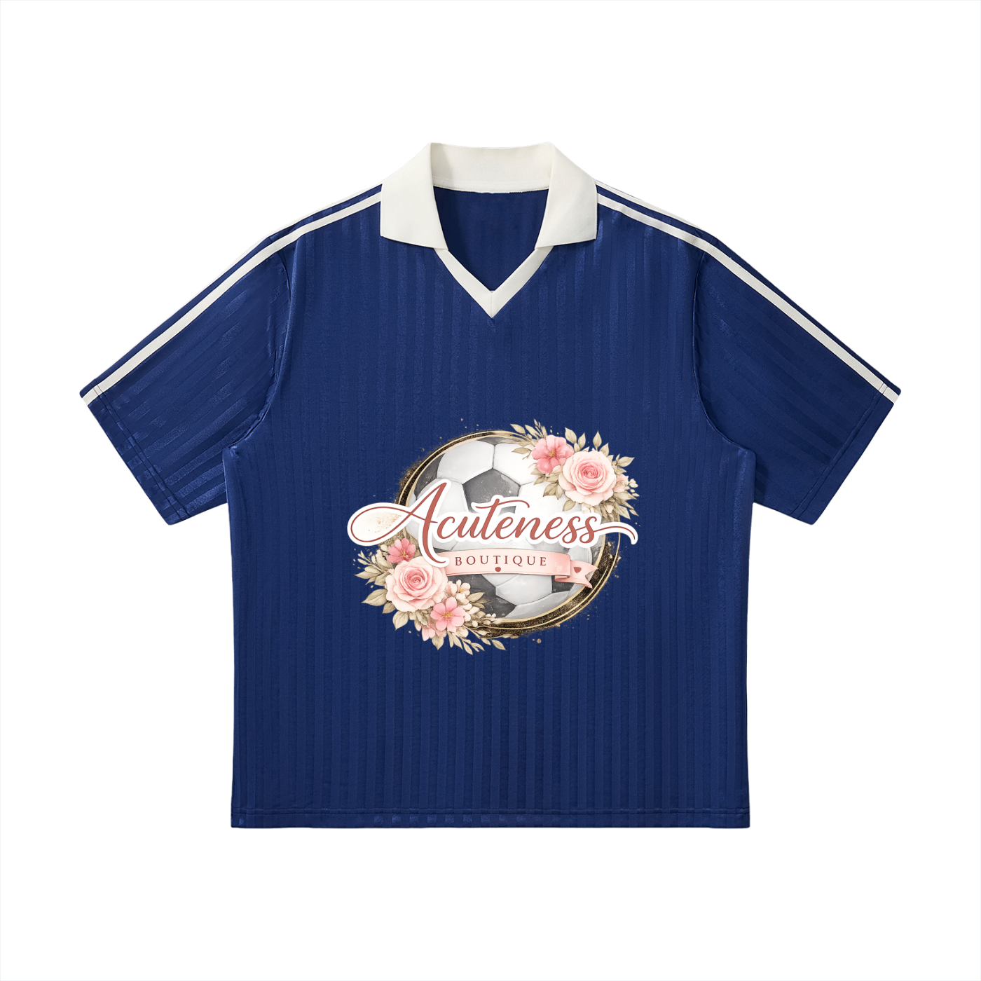 Contrast Collar Striped Soccer Jersey
