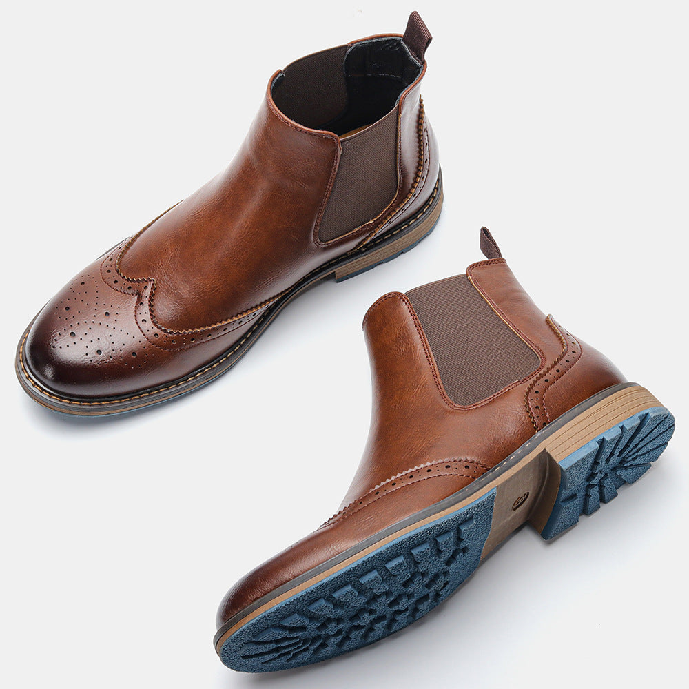 Mid-top Carved Casual Men's Shoes Brogue Retro