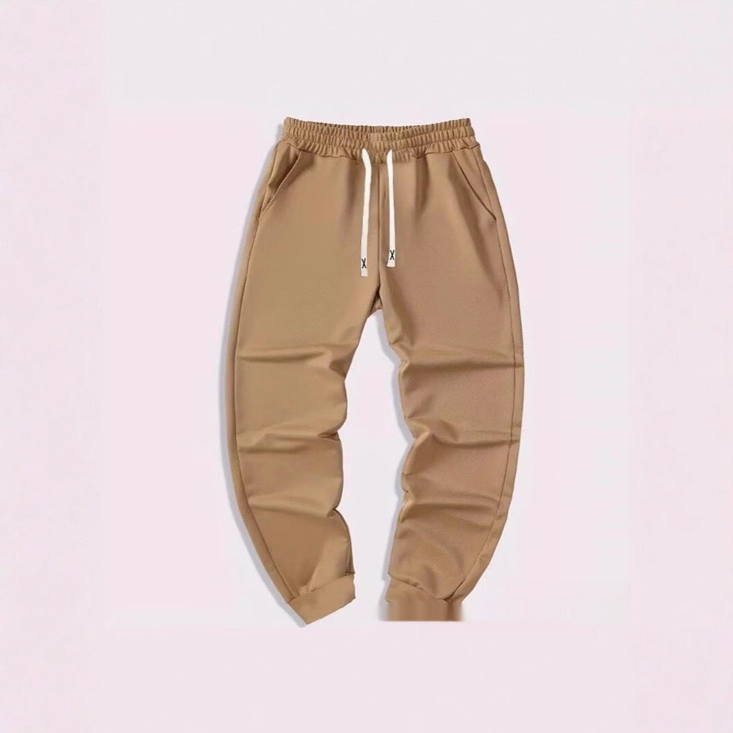 Casual Drawstring Ribbed Sweatpants Men's Pants