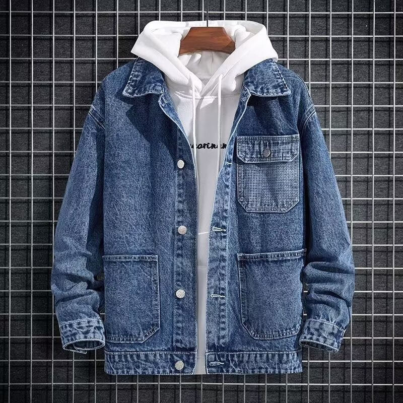 Spring New Arrival Mens Workwear Hooded Denim Jacket Coats