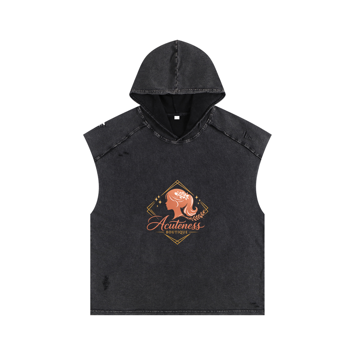 Snow Washed Boxy Hooded Tank Top