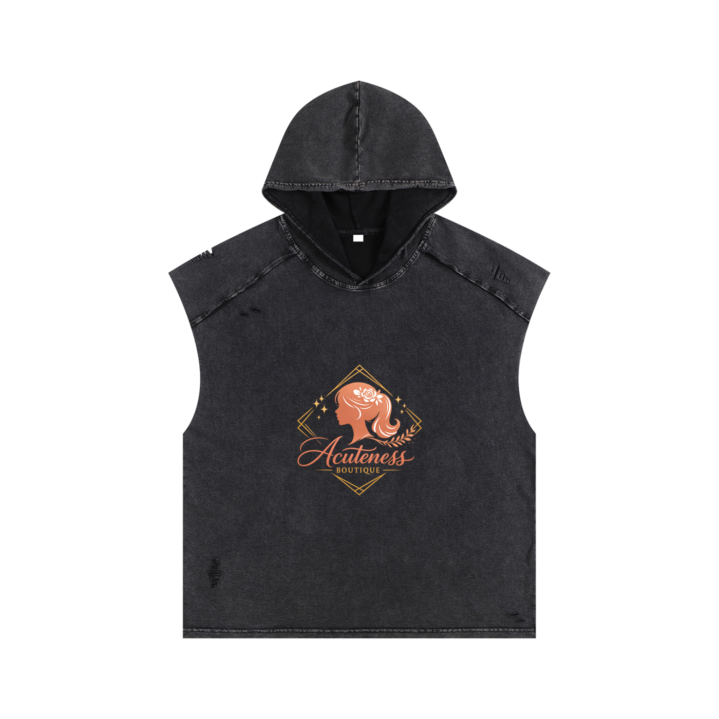 Snow Washed Boxy Hooded Tank Top