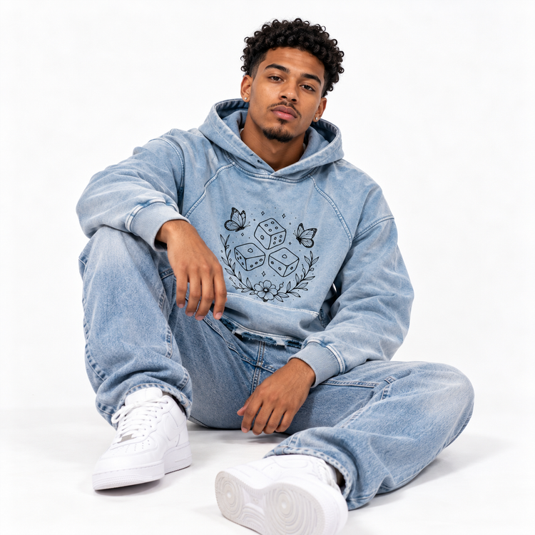 Vintage Washed Frayed-Hem Hoodie