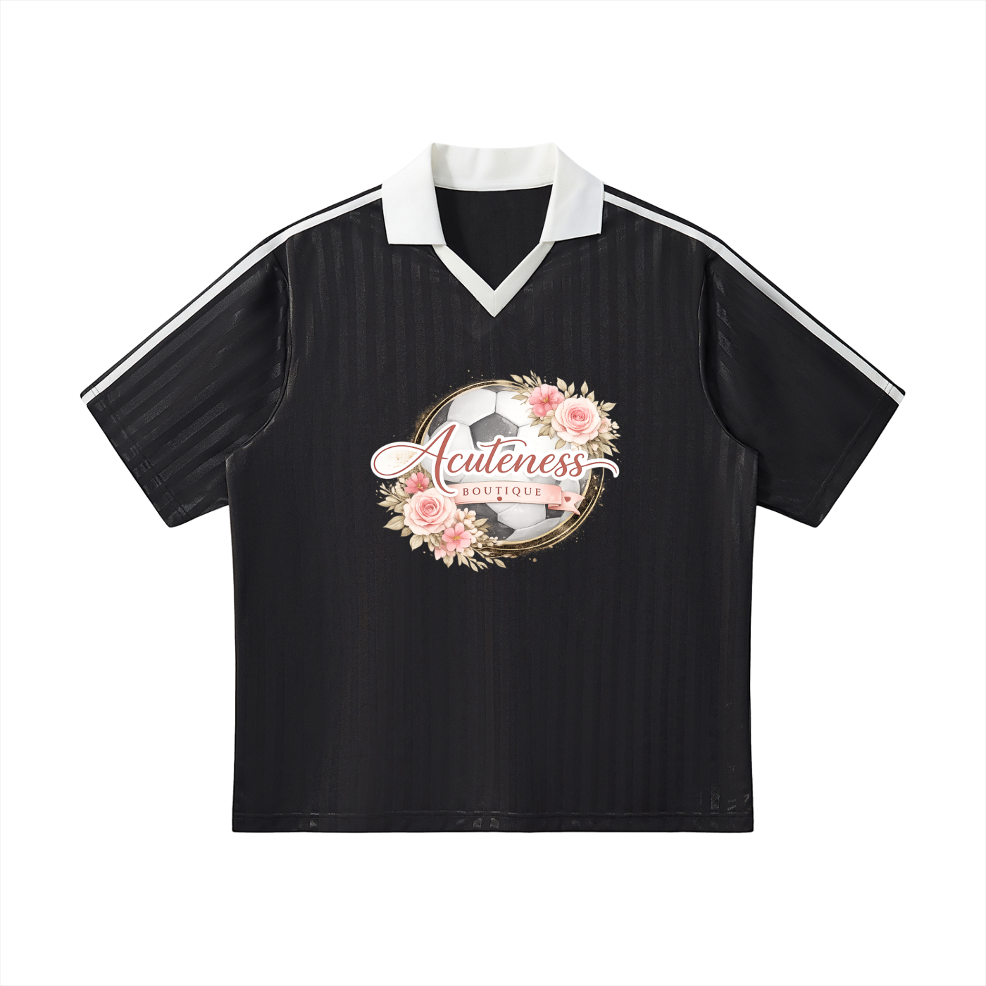 Contrast Collar Striped Soccer Jersey