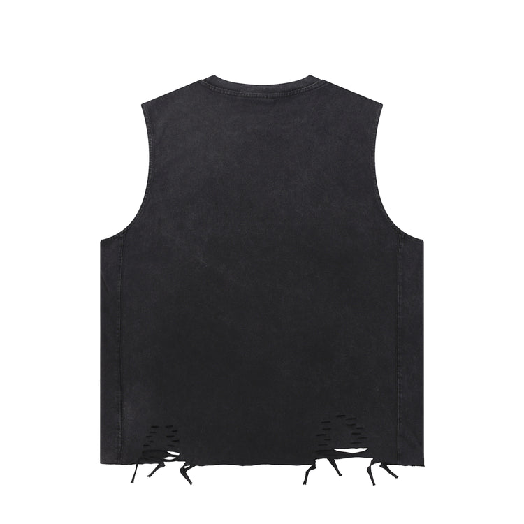 Snow Washed Raw-Hem Tank Top
