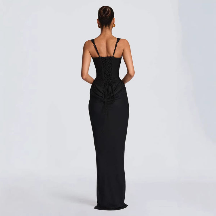 Women's Strapless Sleeveless Sheath Maxi Dress