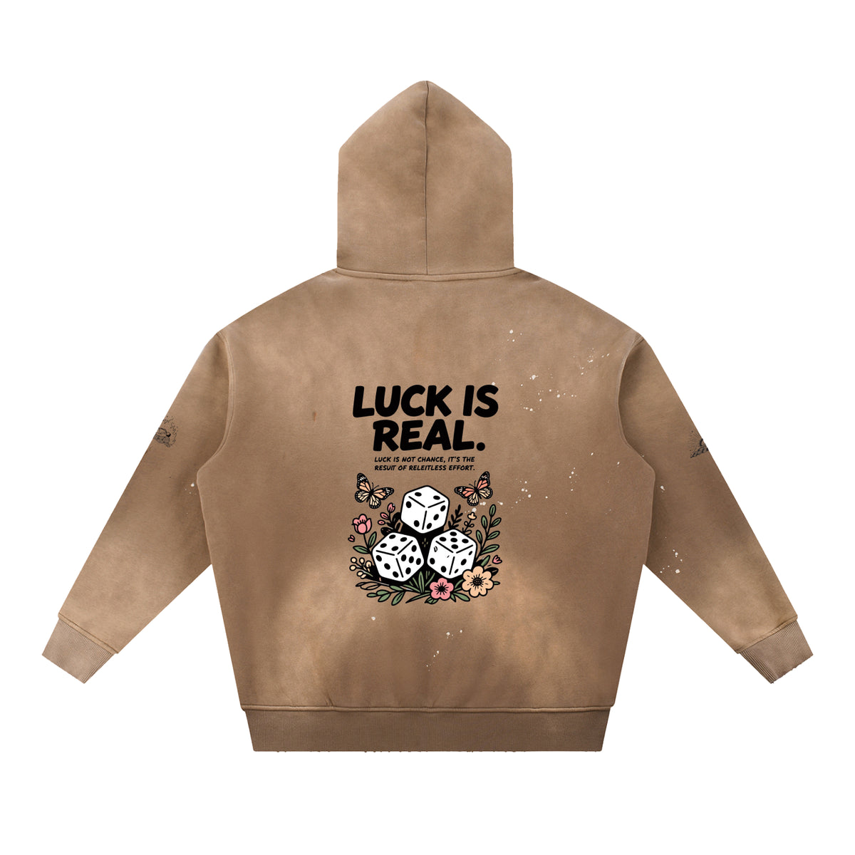 Vintage Washed Frayed Fleece Hoodie