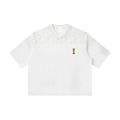 Unisex Lace Paneling V-Neck T-Shirt