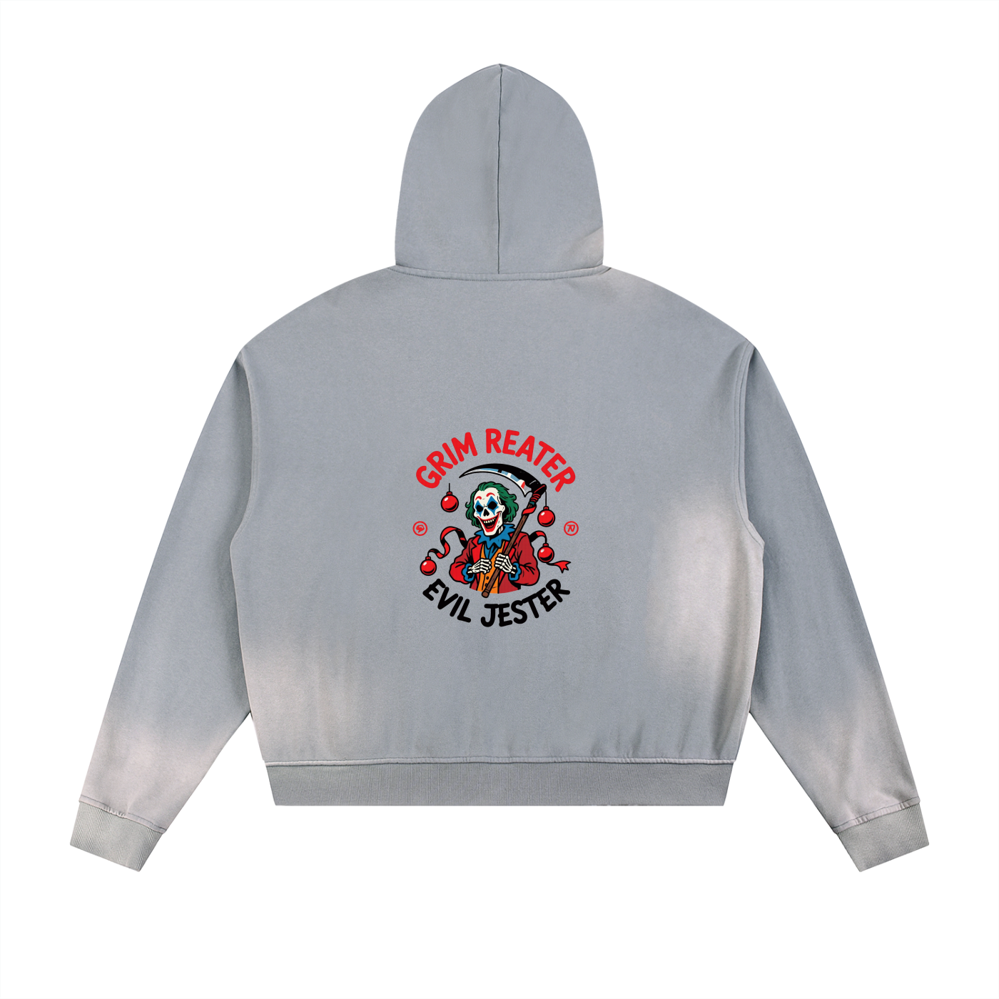 Sun Fade Frayed Raw Edge Fleece Zip Hoodie