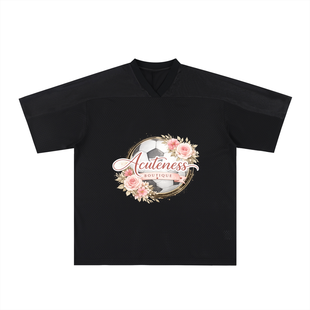 Oversized Mesh V-Neck Soccer Jersey