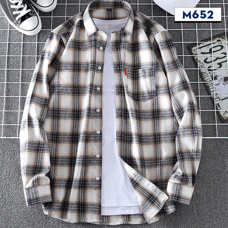Springautumn Casual Thin Men's Plaid Shirt