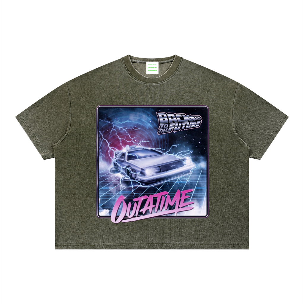 Unisex Vintage Wash Sunfade Boxy Waffle T-Shirt