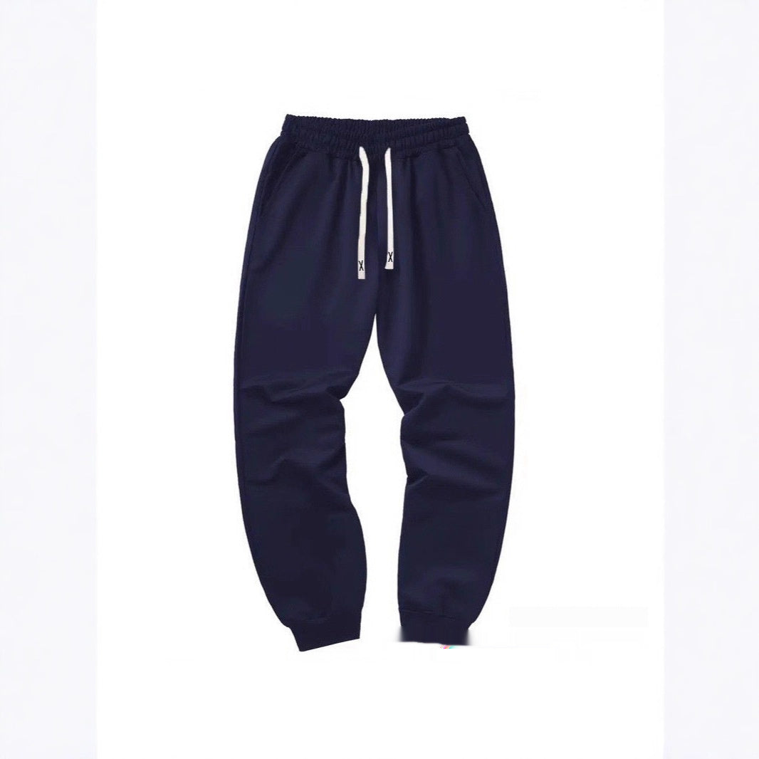Casual Drawstring Ribbed Sweatpants Men's Pants