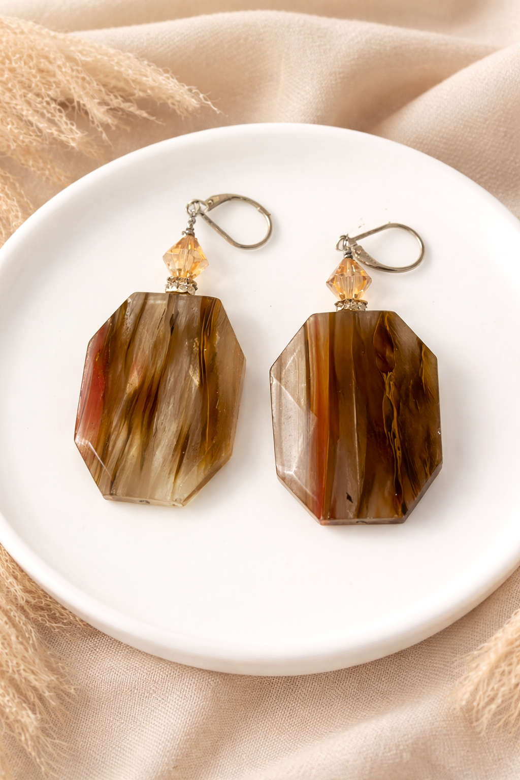 Classic Glow Glass Stone Earrings