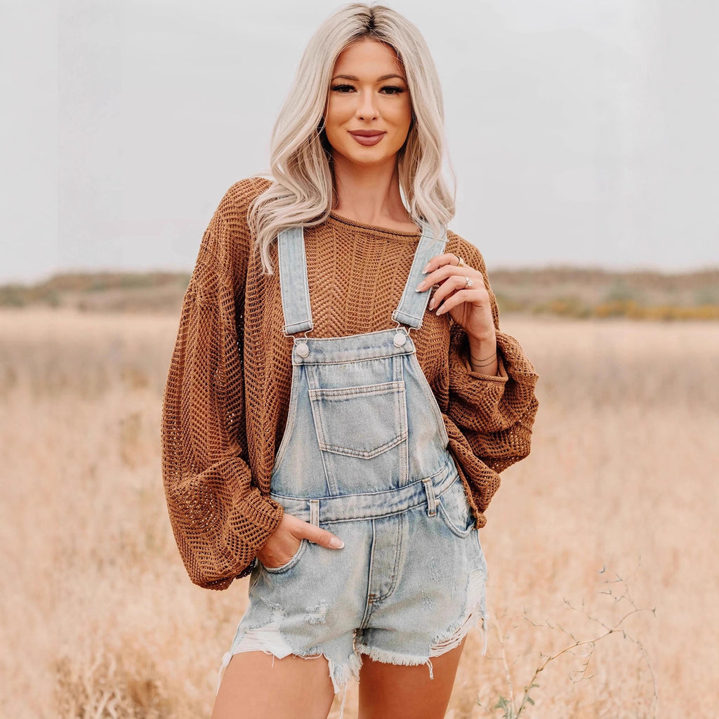 Women's Casual Outdoor Denim Overalls Shorts