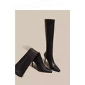 Womens Solid Color Casual White Pointedtoe Overtheknee Boots