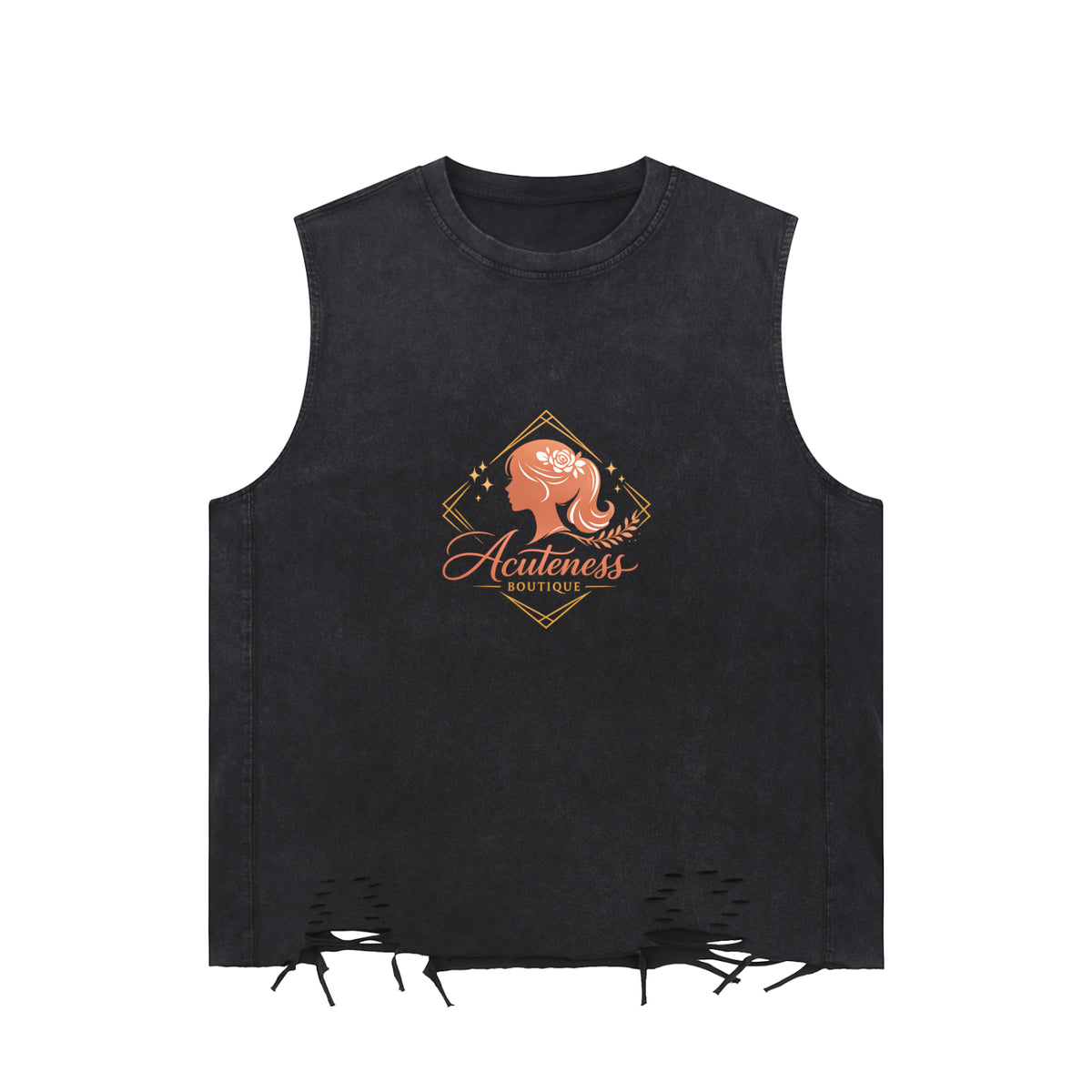Snow Washed Raw-Hem Tank Top