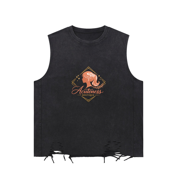 Snow Washed Raw-Hem Tank Top