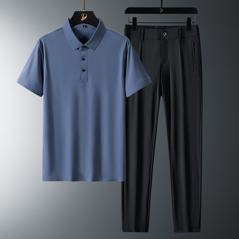 Business Casual Mens Ice-silk Suit