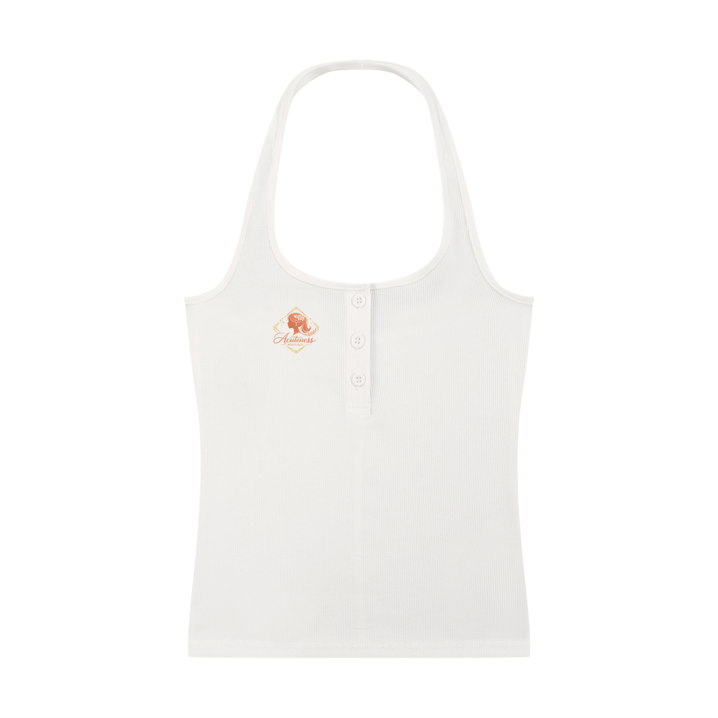 Women's Ribbed Henley Tank Top
