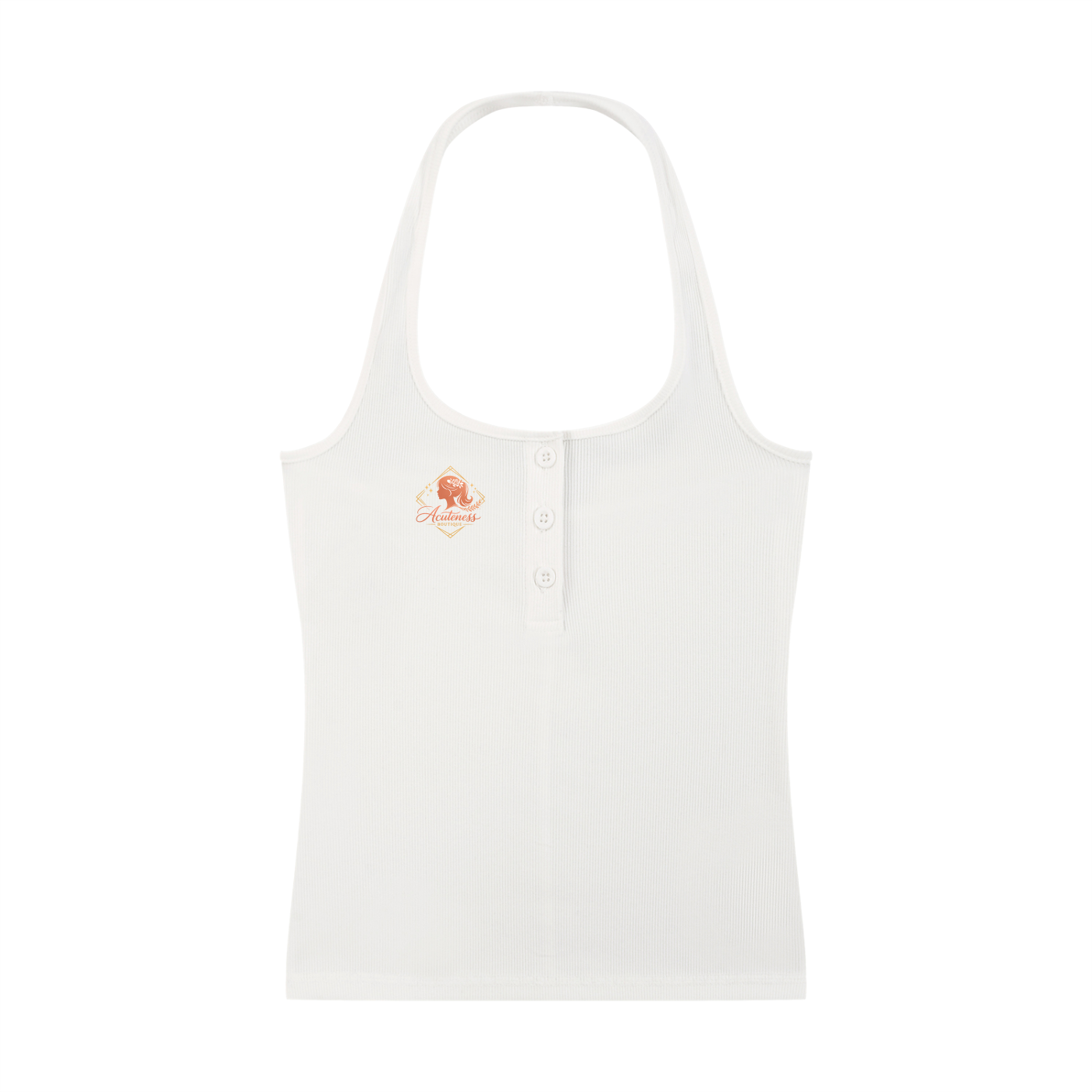 Women's Ribbed Henley Tank Top